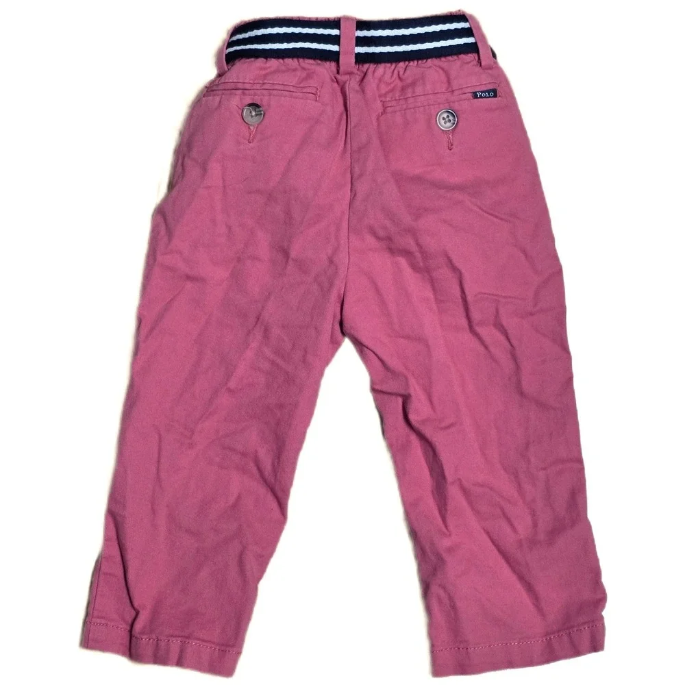 Ralph Lauren Chino Belted Pants Kid's Size 18M‎ Pink